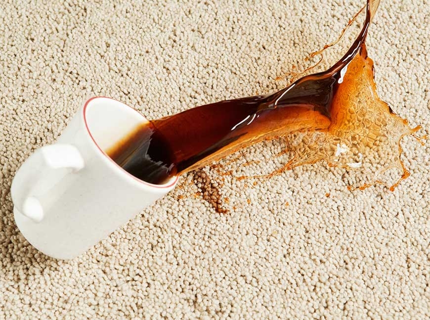 coffee cup spill on carpet