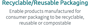 Recyclable/Reusable Packaging Enable products manufactured for consumer packaging to be recyclable, reusable or compo...